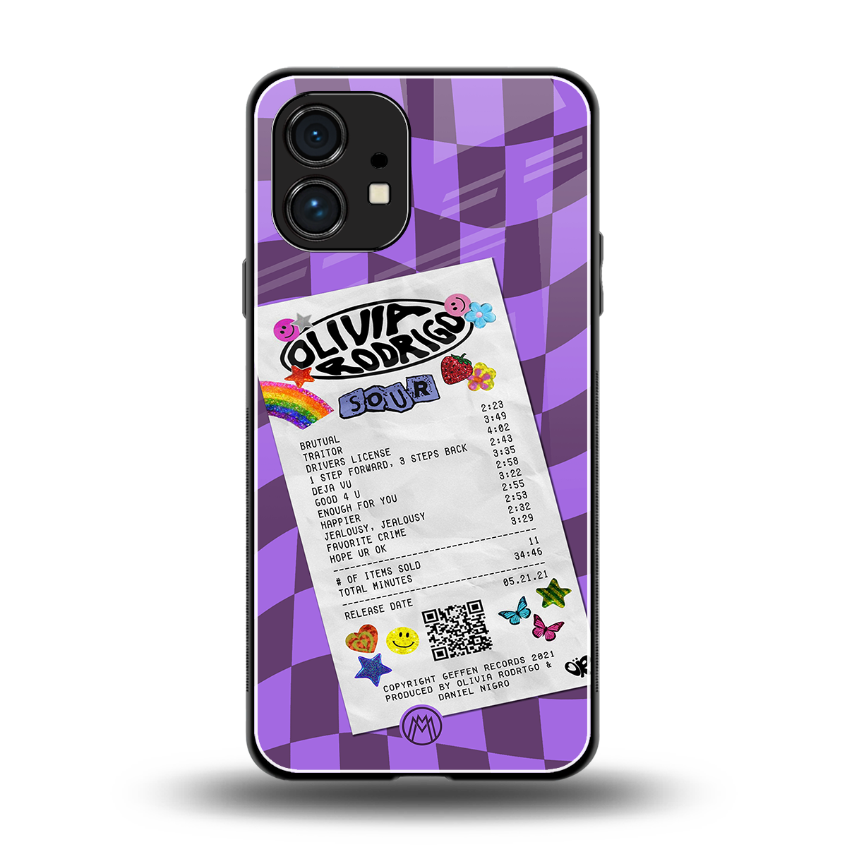 olivia rodrigo back phone cover | glass case for nothing phone 1