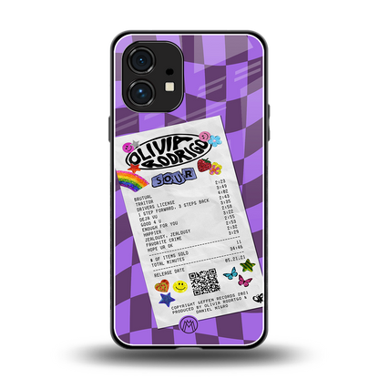 olivia rodrigo back phone cover | glass case for nothing phone 1