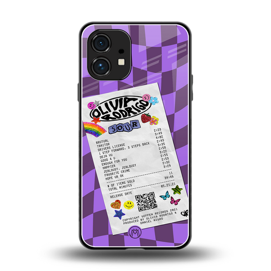 olivia rodrigo back phone cover | glass case for nothing phone 1