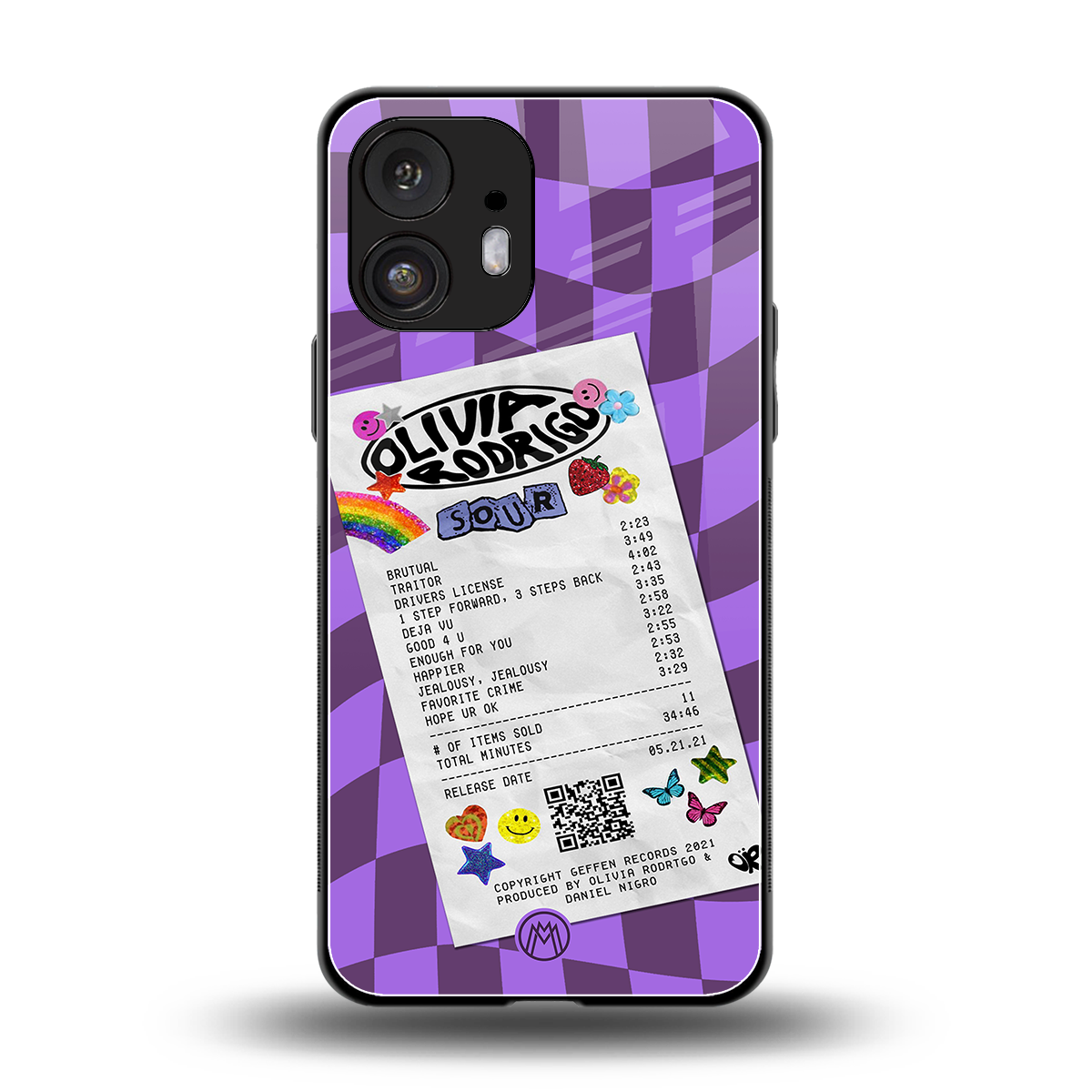 olivia rodrigo back phone cover | glass case for nothing phone 2