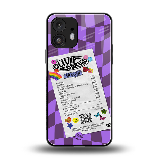 olivia rodrigo back phone cover | glass case for nothing phone 2