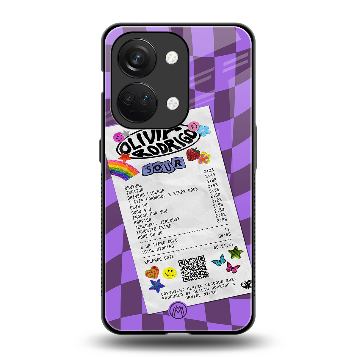 olivia rodrigo back phone cover | glass case for oneplus nord 3