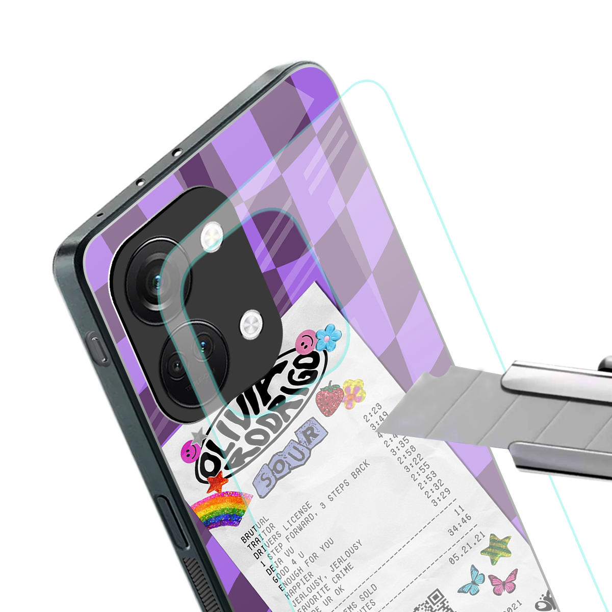 olivia rodrigo back phone cover | glass case for oneplus nord 3