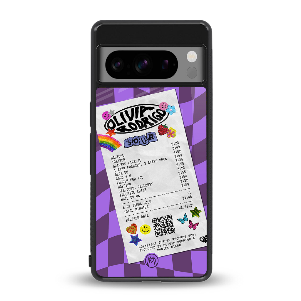 olivia rodrigo back phone cover | glass case for google pixel 8 pro