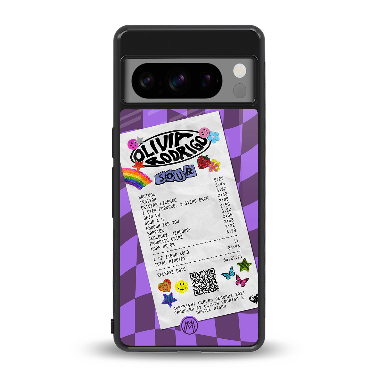 olivia rodrigo back phone cover | glass case for google pixel 8 pro