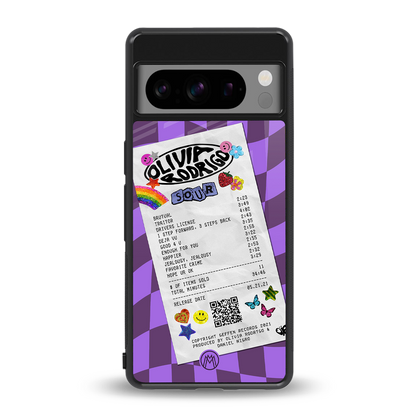 olivia rodrigo back phone cover | glass case for google pixel 8 pro