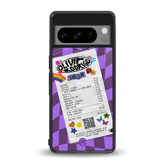 olivia rodrigo back phone cover | glass case for google pixel 8 pro
