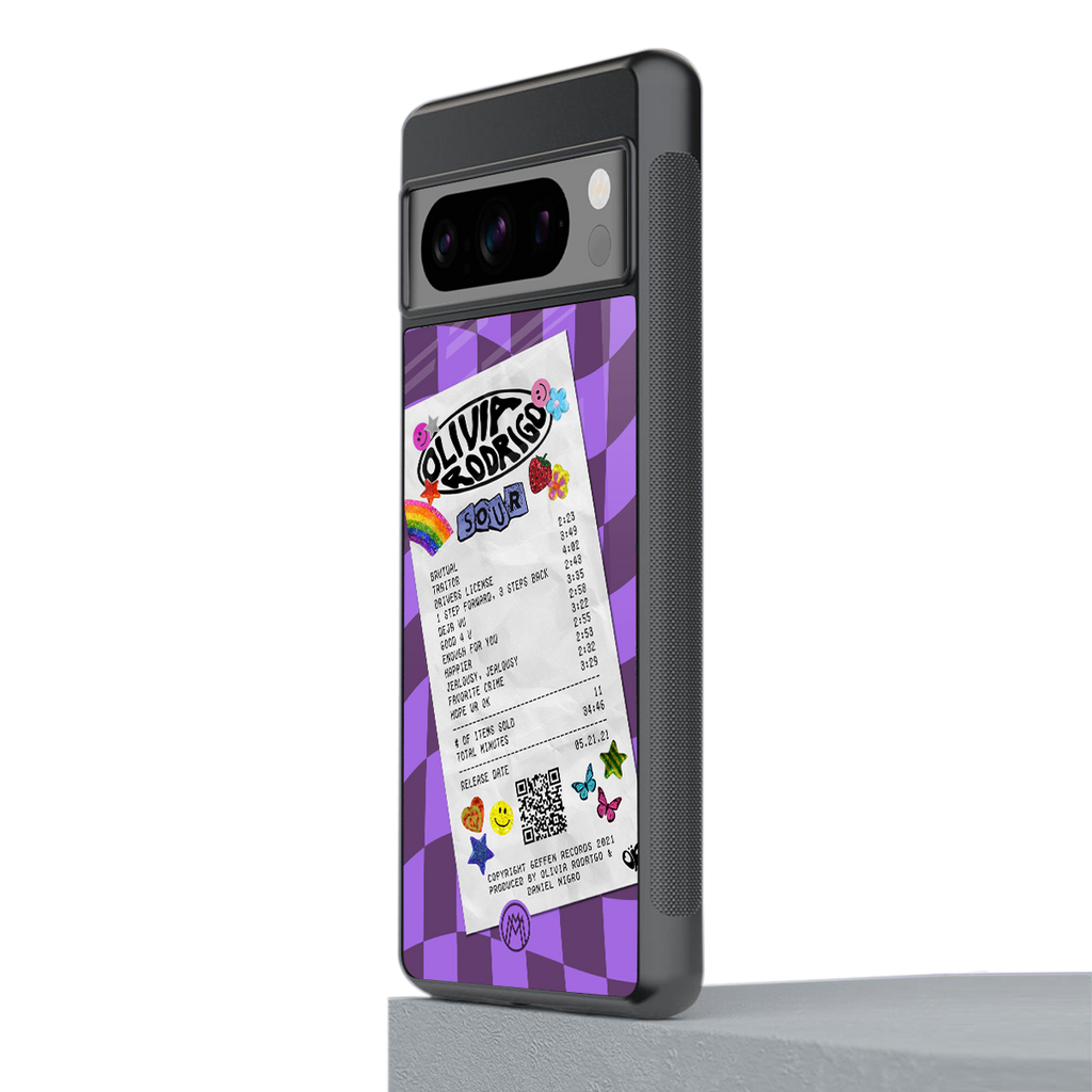 olivia rodrigo back phone cover | glass case for google pixel 8 pro
