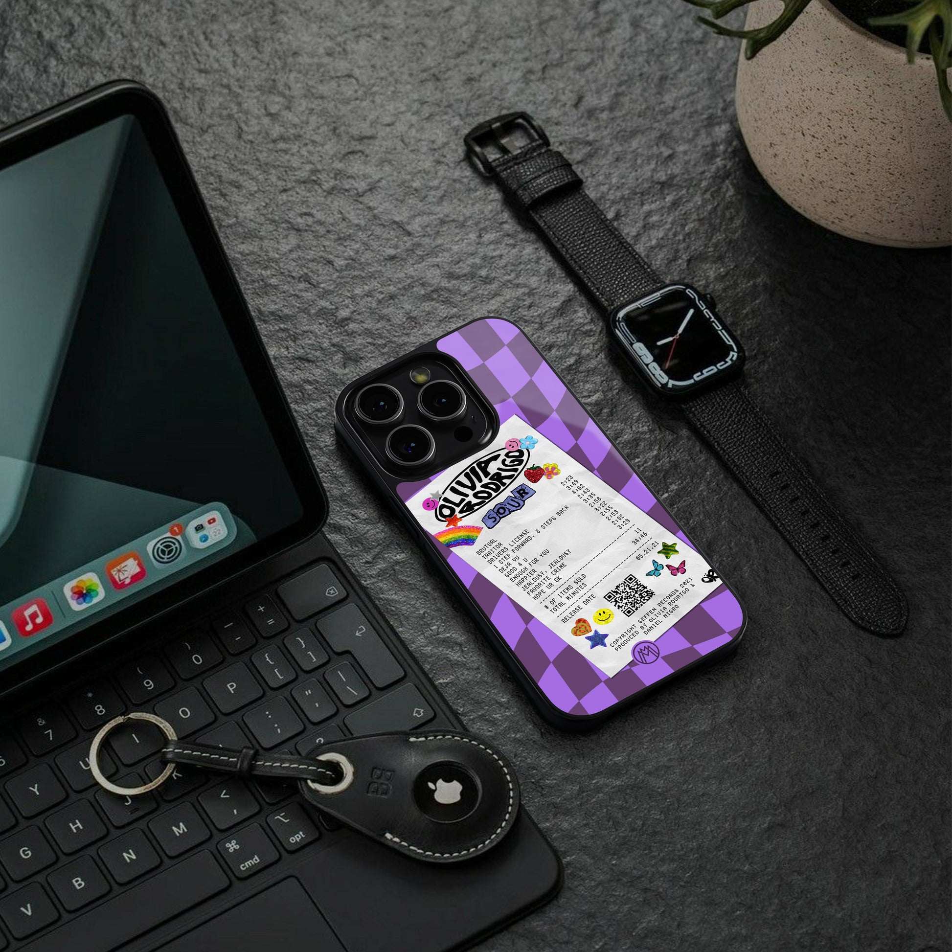 olivia rodrigo back phone cover | glass case for iphone 16 pro