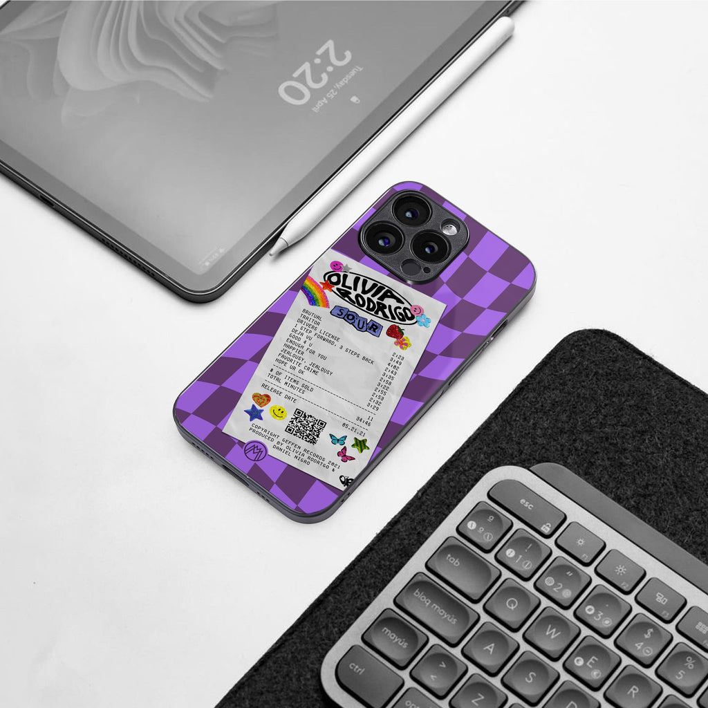 olivia rodrigo back phone cover | glass case for iphone 16 pro