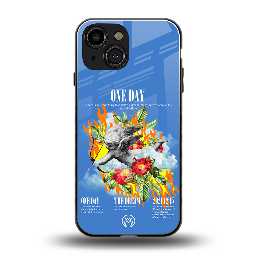 one day back phone cover | glass case for iphone 13 mini