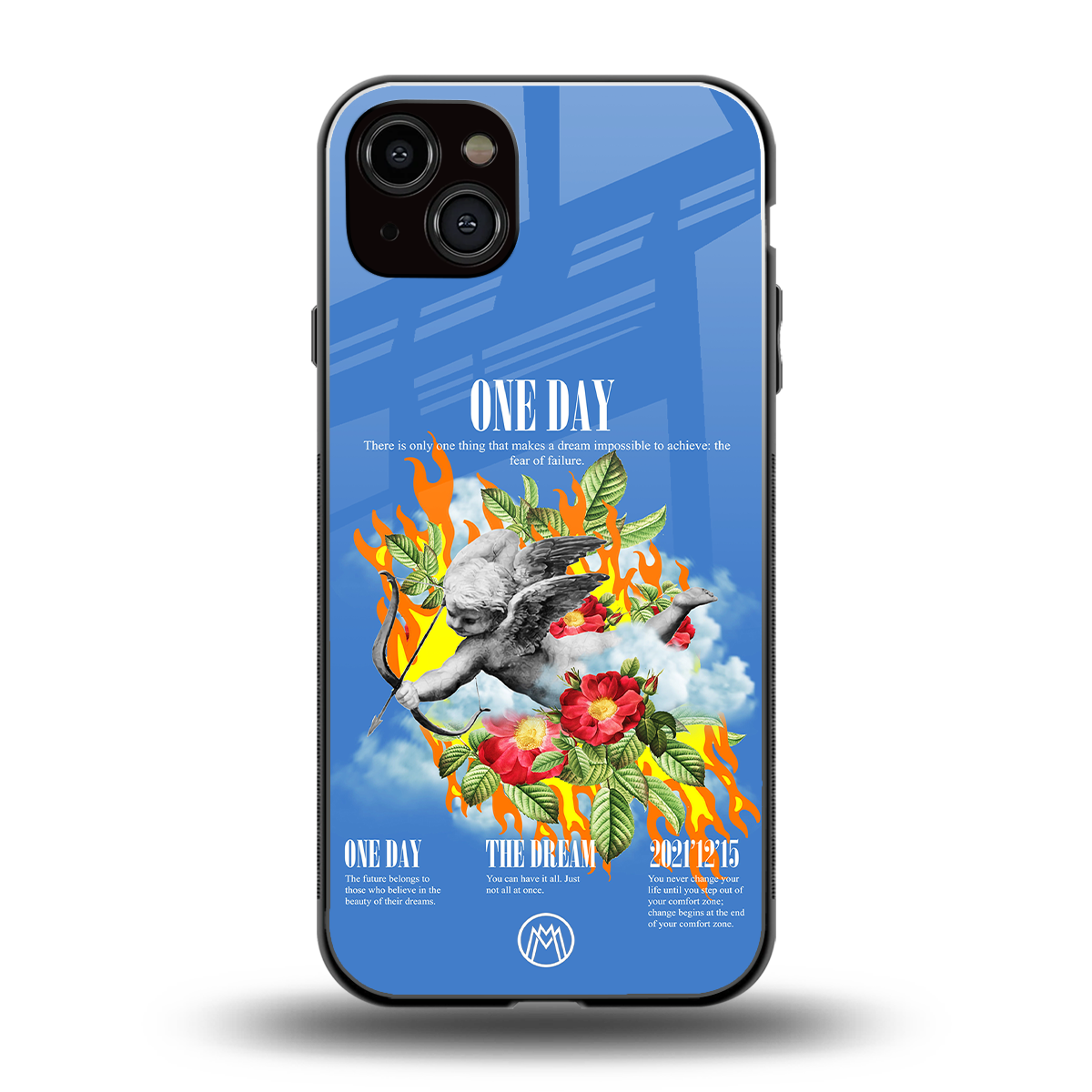 one day back phone cover | glass case for iphone 15 plus