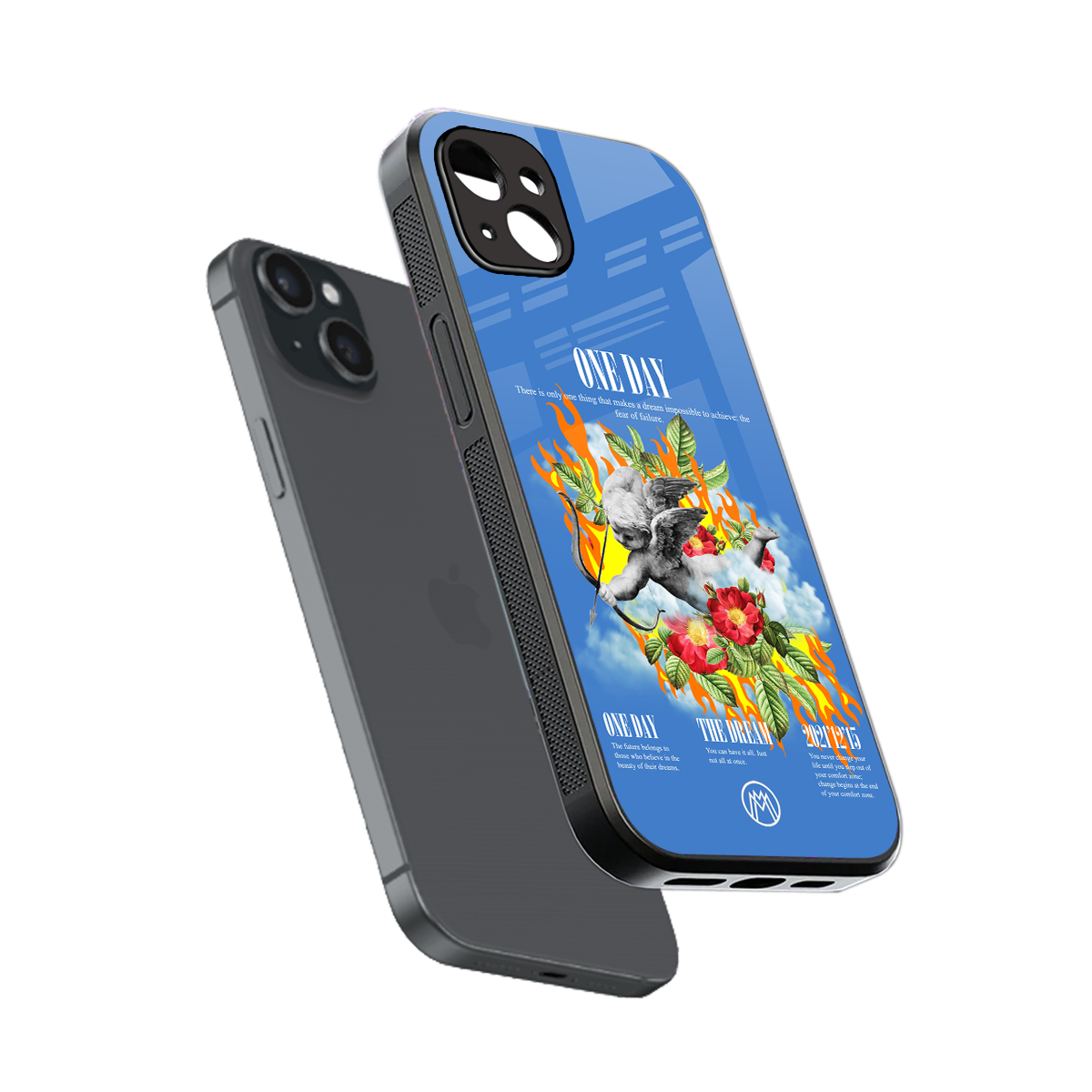 one day back phone cover | glass case for iphone 14 plus