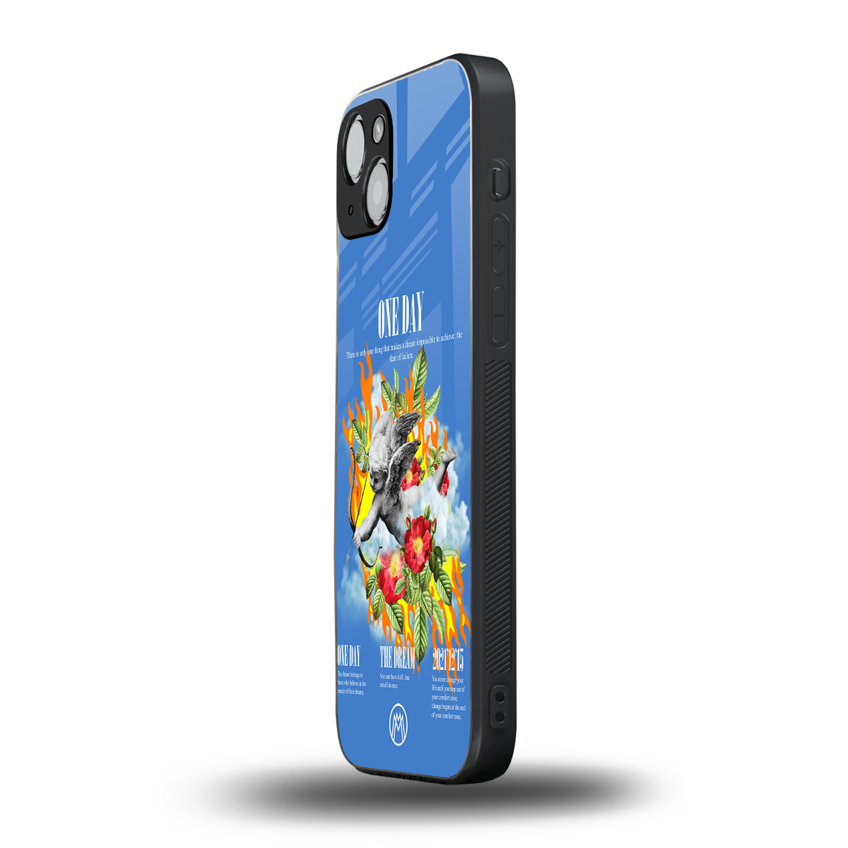 one day back phone cover | glass case for iphone 15 plus