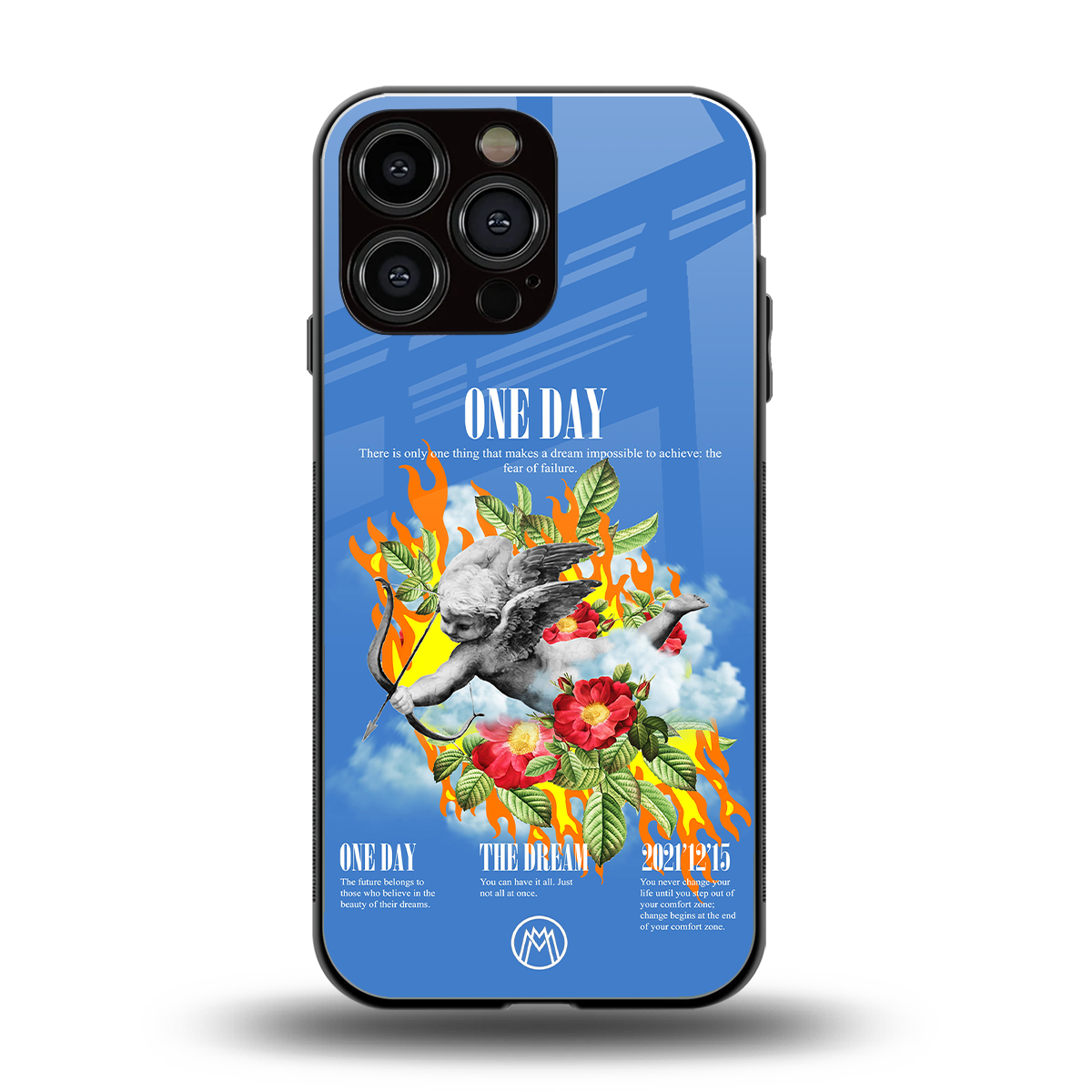 one day back phone cover | glass case for iphone 14 pro max