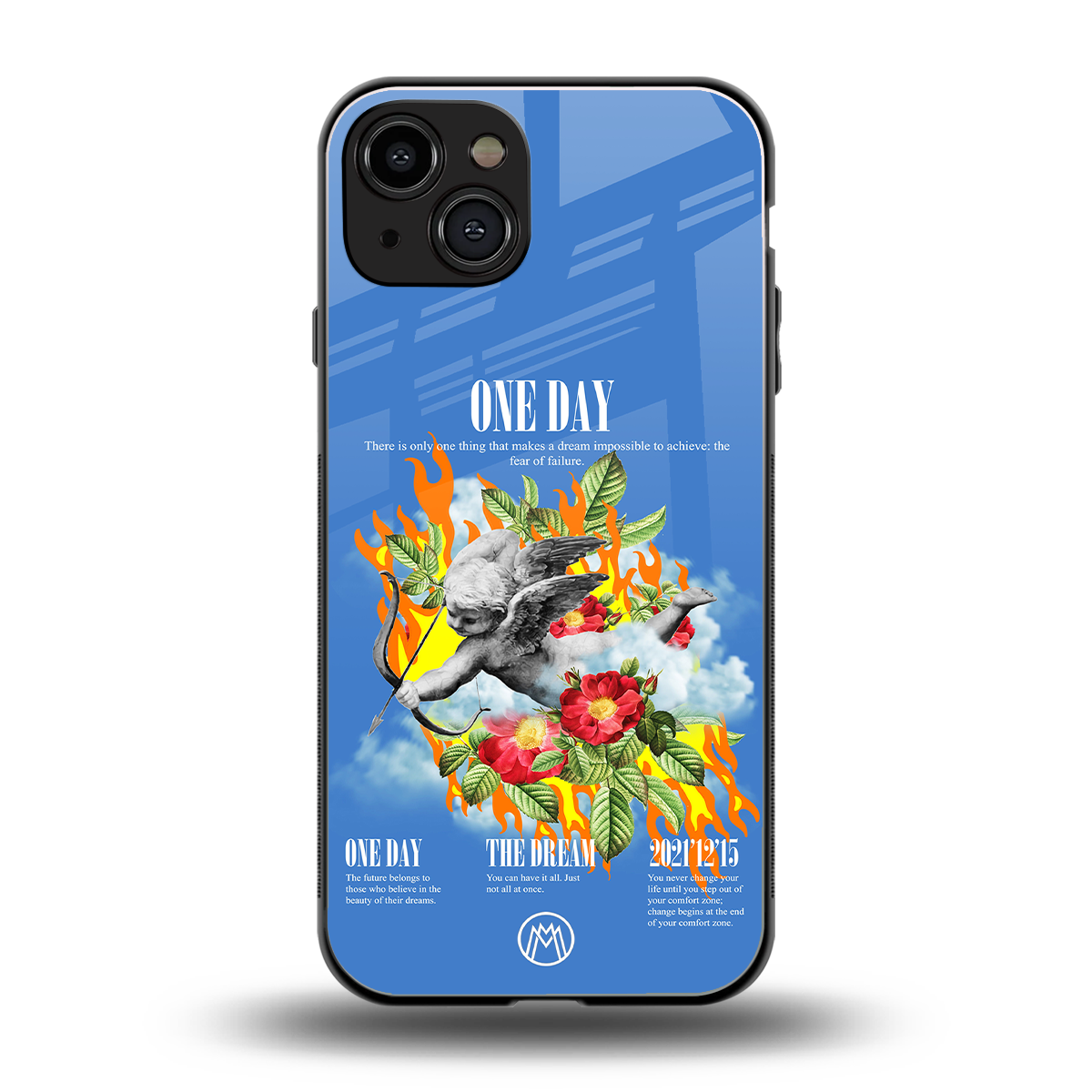 one day back phone cover | glass case for iphone 15
