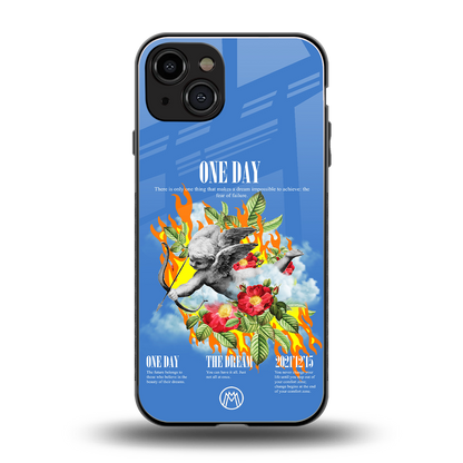 one day back phone cover | glass case for iphone 15