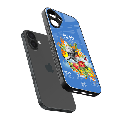 one day back phone cover | glass case for iphone 16 plus