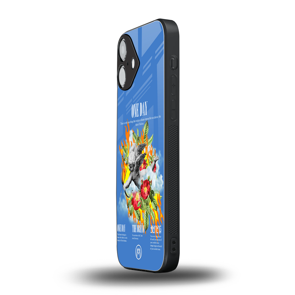 one day back phone cover | glass case for iphone 16 plus