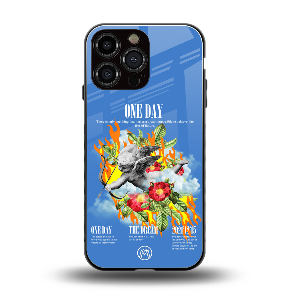one day back phone cover | glass case for iphone 16 pro max