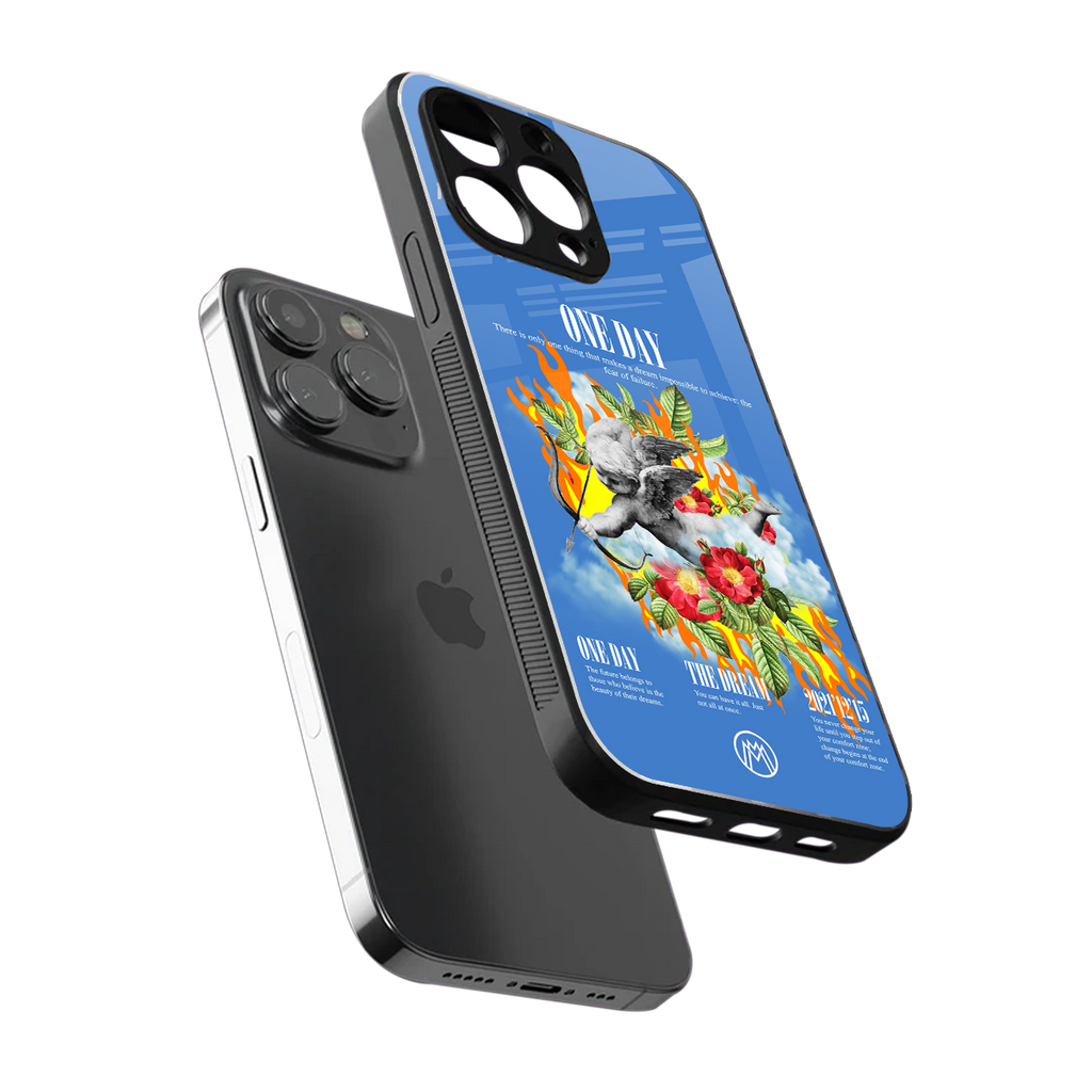 one day back phone cover | glass case for iphone 16 pro max