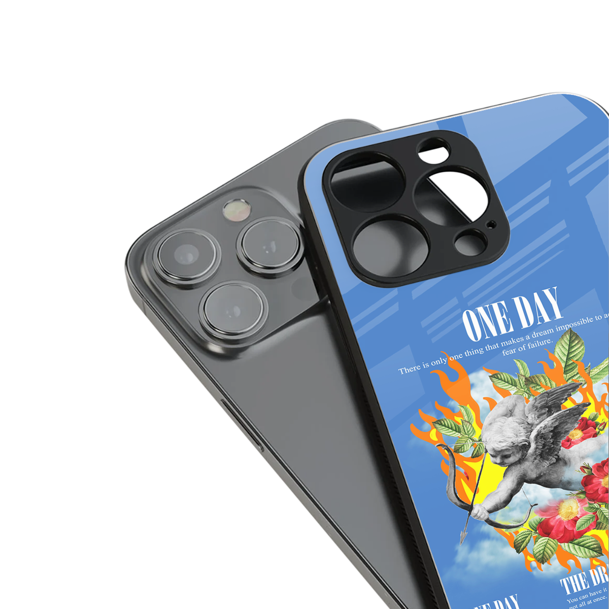 one day back phone cover | glass case for iphone 16 plus