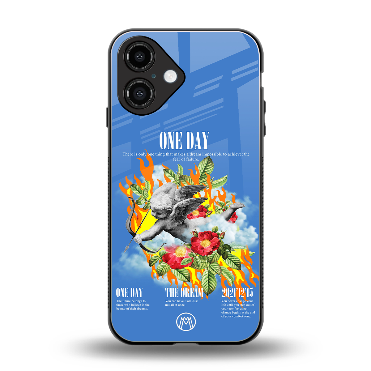 one day back phone cover | glass case for iphone 16