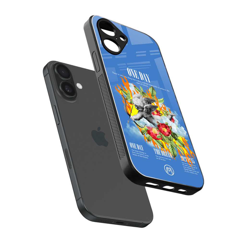 one day back phone cover | glass case for iphone 16