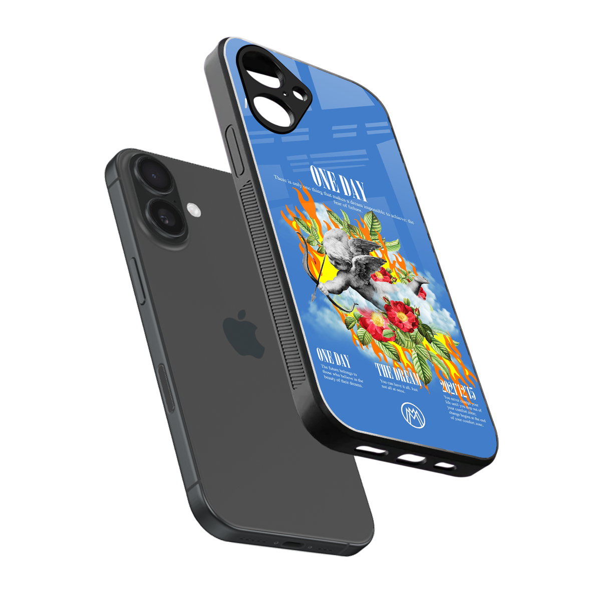 one day back phone cover | glass case for iphone 16