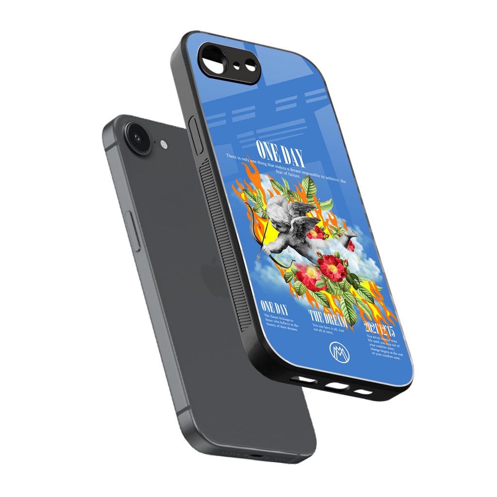 one day back phone cover | glass case for iphone 16e