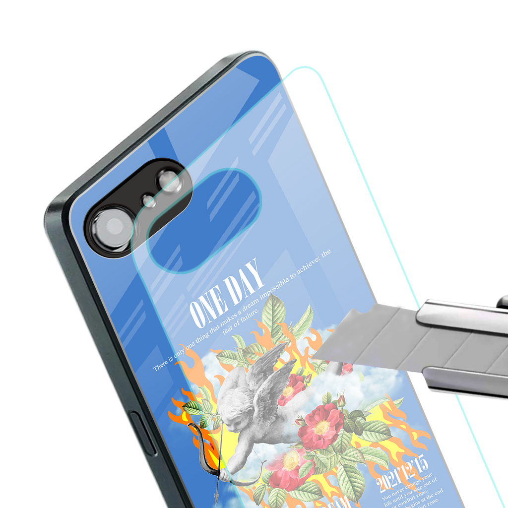 one day back phone cover | glass case for iphone 16e
