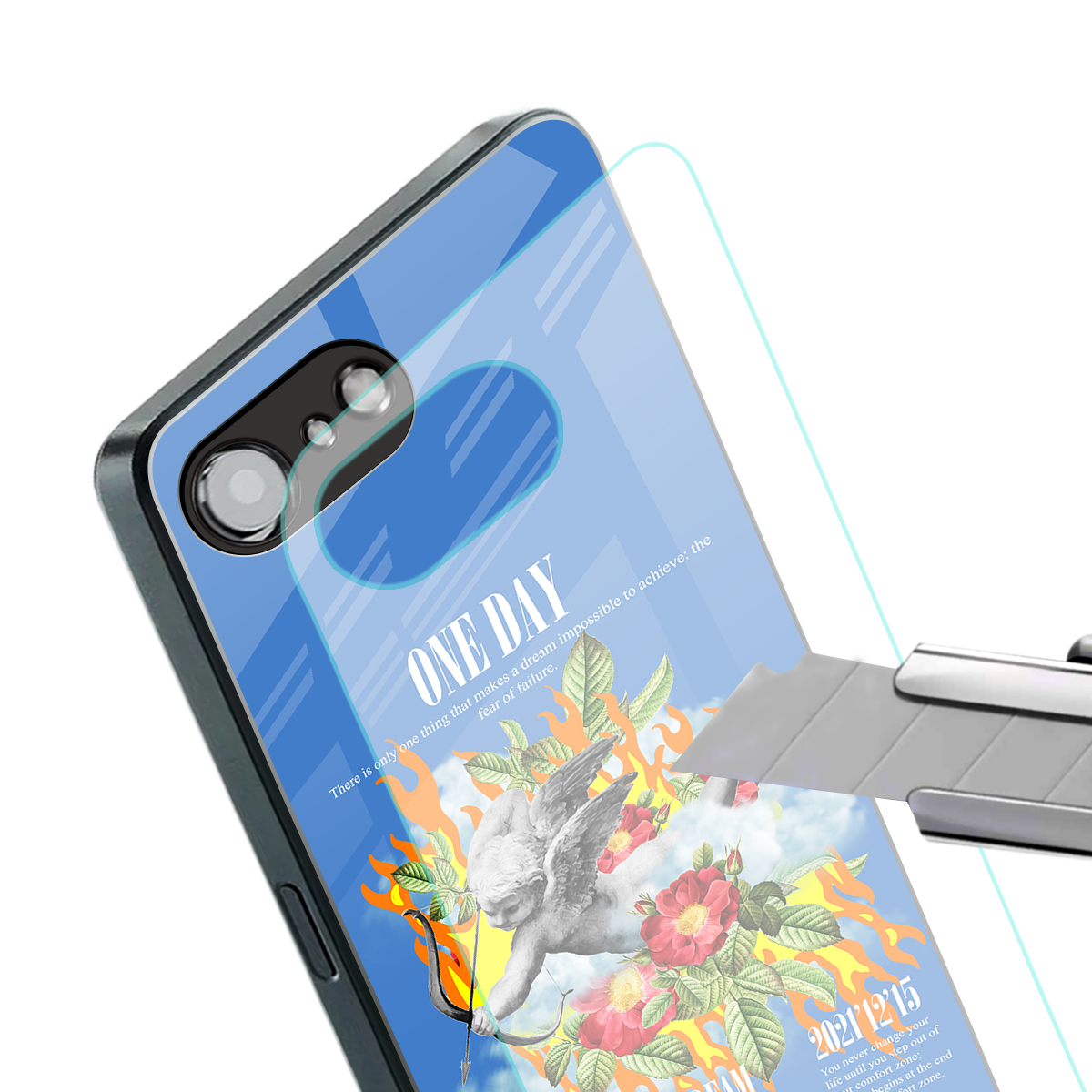 one day back phone cover | glass case for iphone 16e