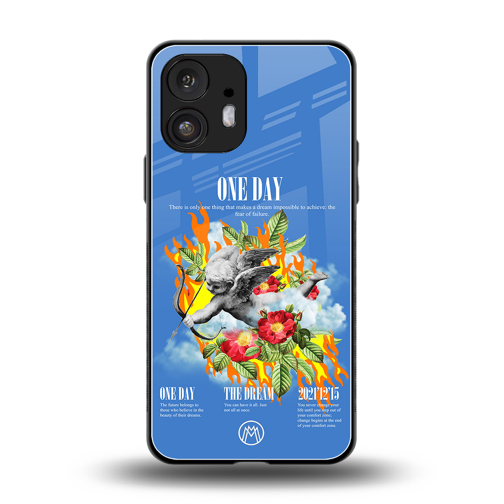 one day back phone cover | glass case for nothing phone 2