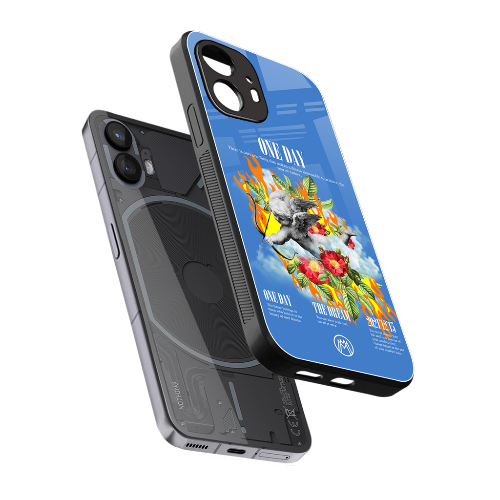 one day back phone cover | glass case for nothing phone 2