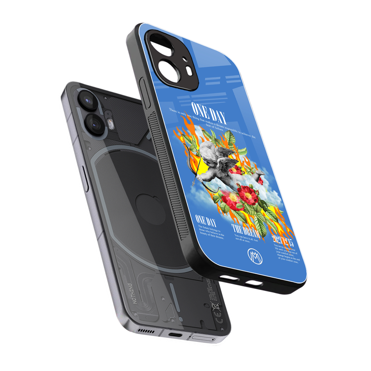 one day back phone cover | glass case for nothing phone 2