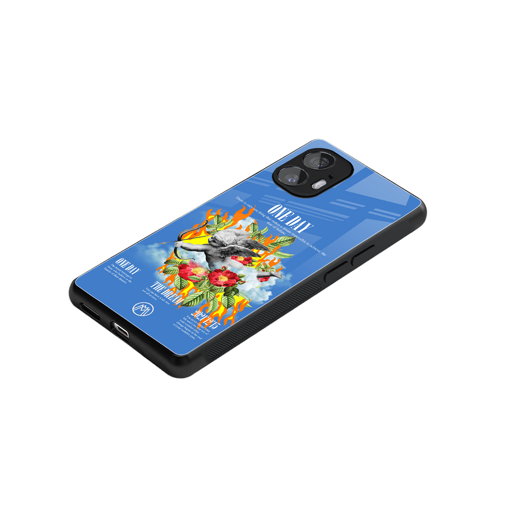 one day back phone cover | glass case for nothing phone 2