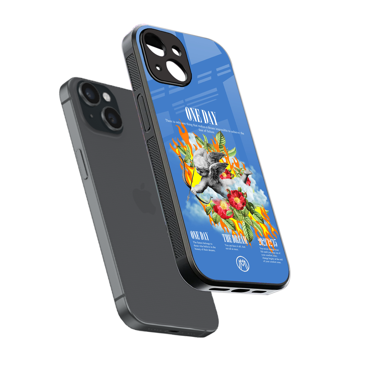 one day back phone cover | glass case for iphone 15