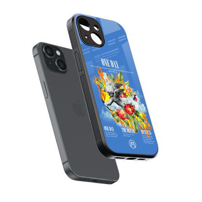 one day back phone cover | glass case for iphone 15