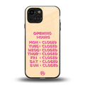 opening hours back phone cover | glass case for iphone 13 mini