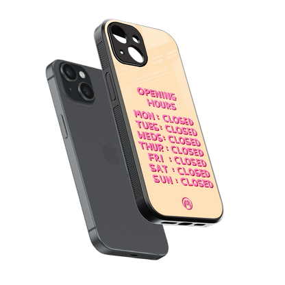 opening hours back phone cover | glass case for iphone 13 mini