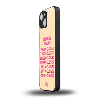 opening hours back phone cover | glass case for iphone 13 mini