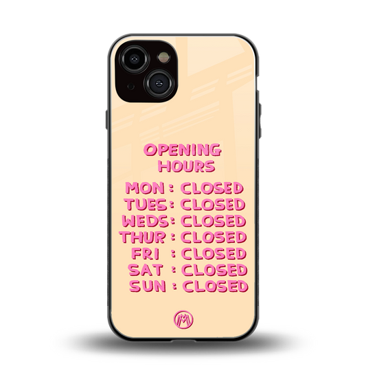 opening hours back phone cover | glass case for iphone 13