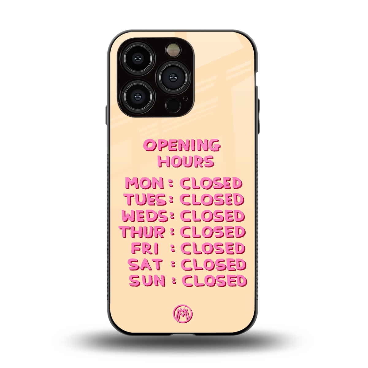 opening hours back phone cover | glass case for iphone 15 pro