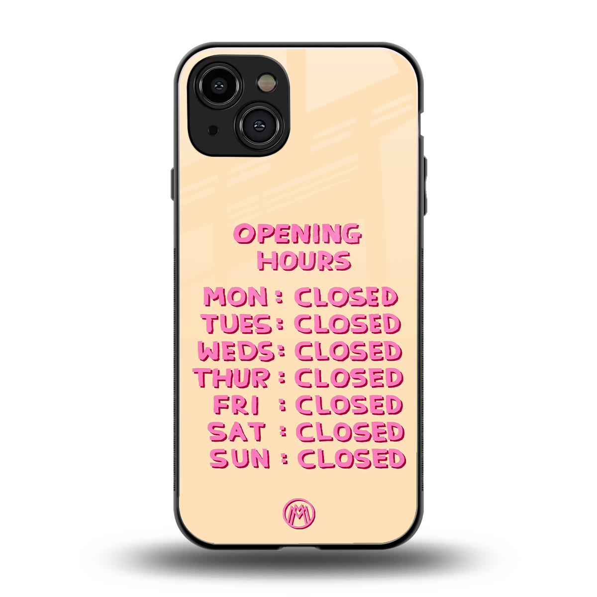 opening hours back phone cover | glass case for iphone 15