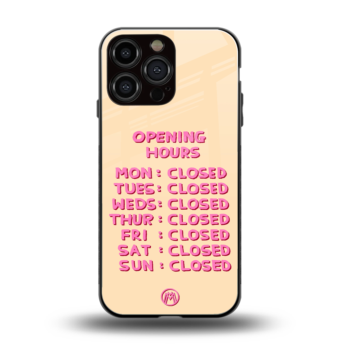 opening hours back phone cover | glass case for iphone 16 pro max