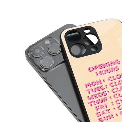 opening hours back phone cover | glass case for iphone 13 pro max