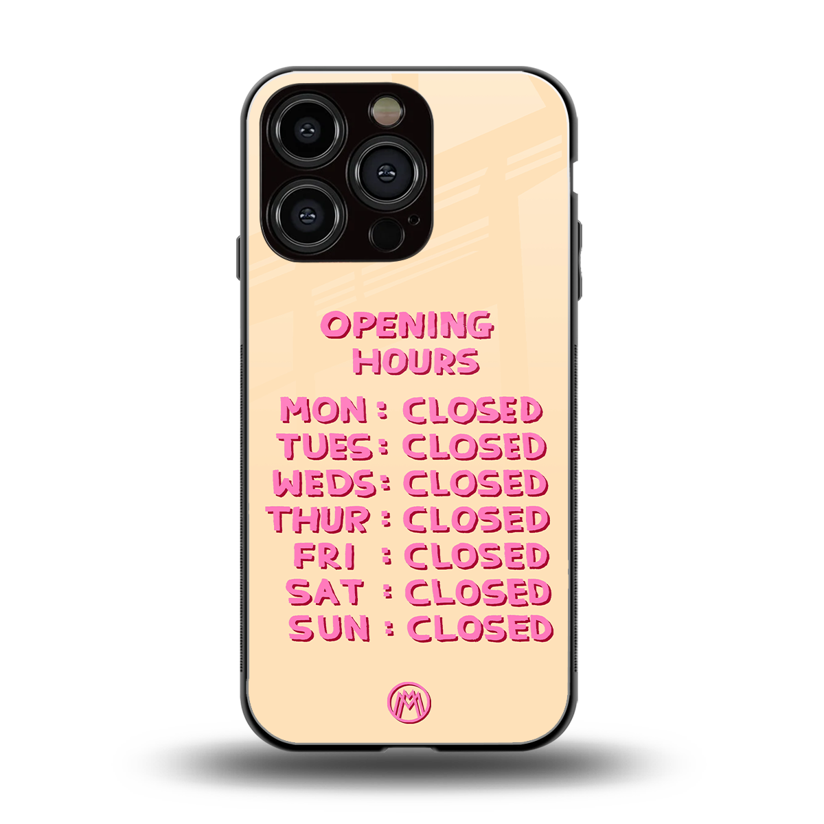 opening hours back phone cover | glass case for iphone 16 pro