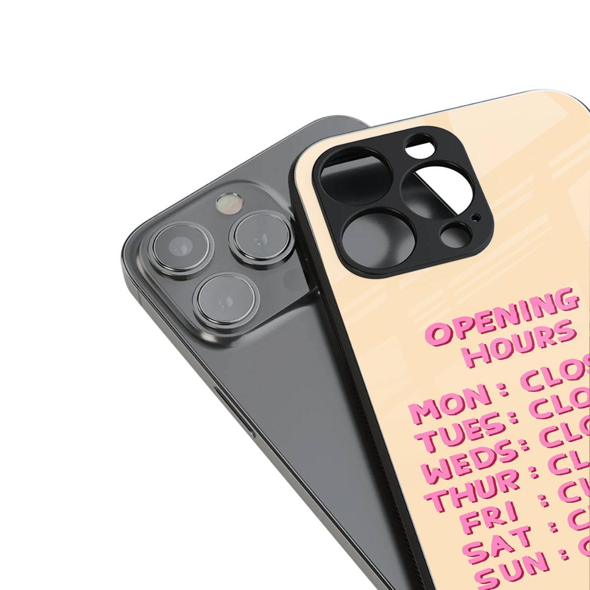 opening hours back phone cover | glass case for iphone 16 pro