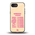 opening hours back phone cover | glass case for iphone 16e
