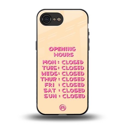 opening hours back phone cover | glass case for iphone 16e